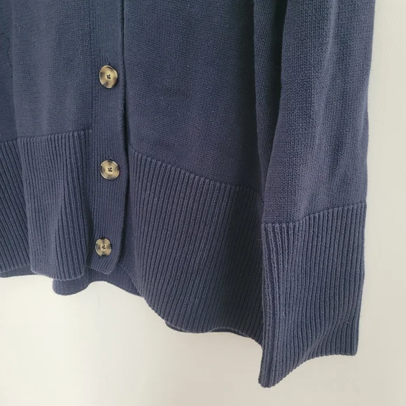GAP Women's Navy Blue Knit Sweater Cardigan 100% Cotton Size M - Picture 5 of 10